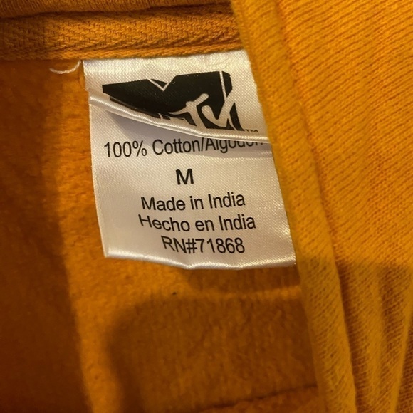 MTV Pullover Sweatshirt 1/4 Zip medium Yellow I want my MTV long Sleeve Ribbon - Picture 2 of 5